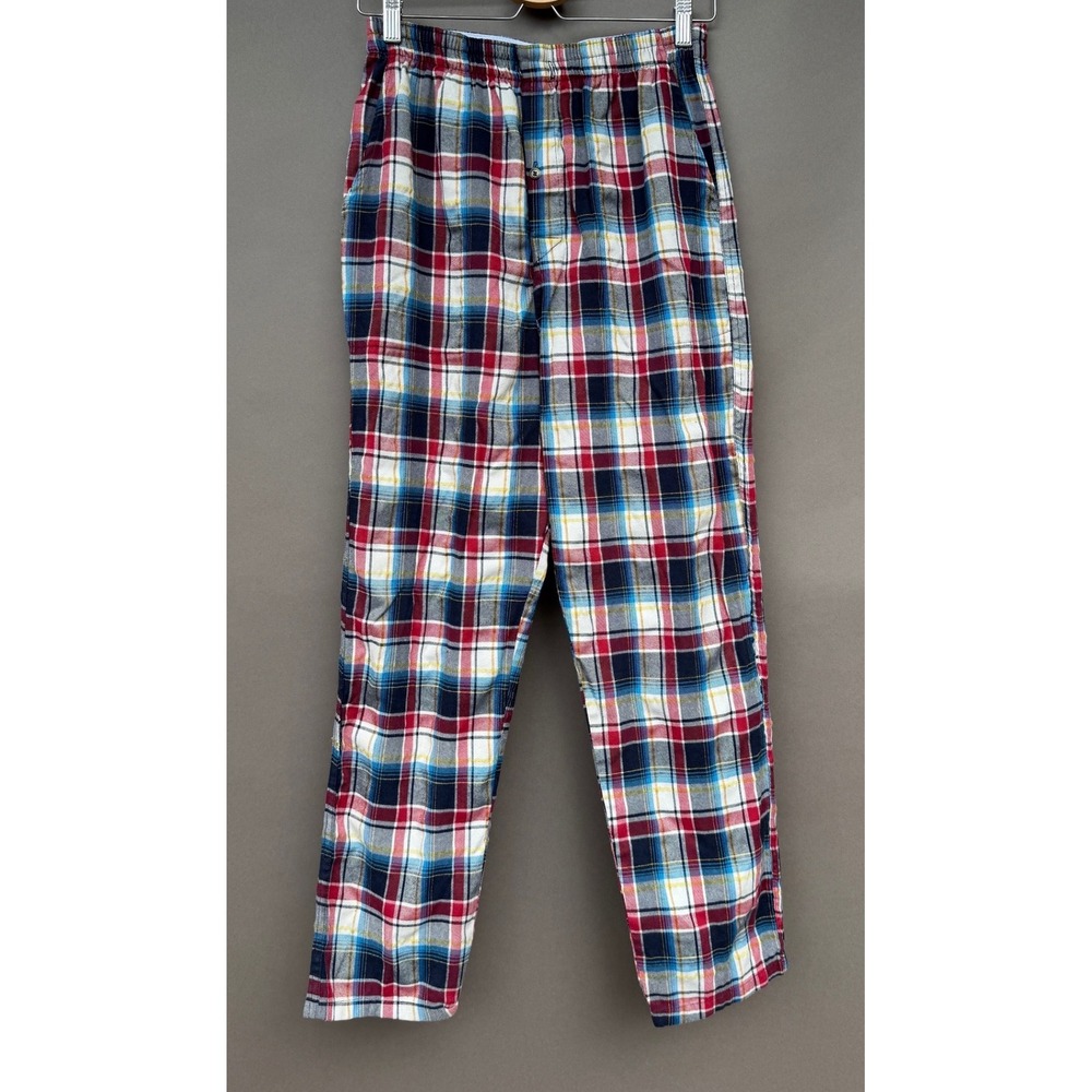 MOFIC Plaid Pajama Pants Medium Red Blue White Cotton Blend Pockets Lounge Sleep